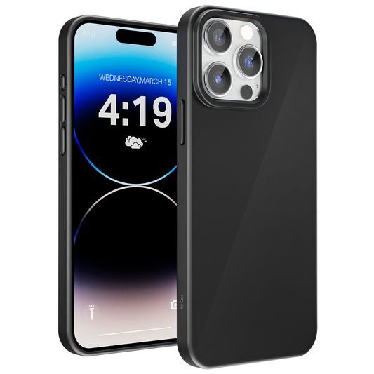 My Case Zwarte Siliconen Hoes voor iPhone 14 Pro – Slank Maar Beschermend