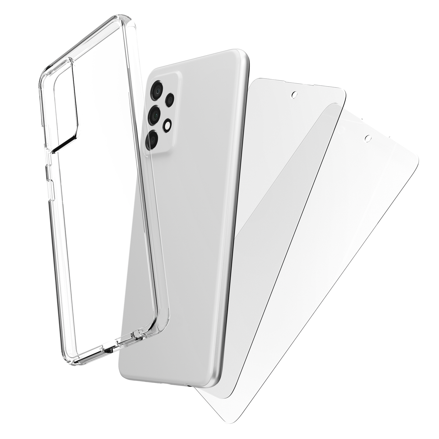 My Case Combo: Transparante Hoes met 2 Screenprotectors voor Samsung Galaxy A52 – Extra Veiligheid