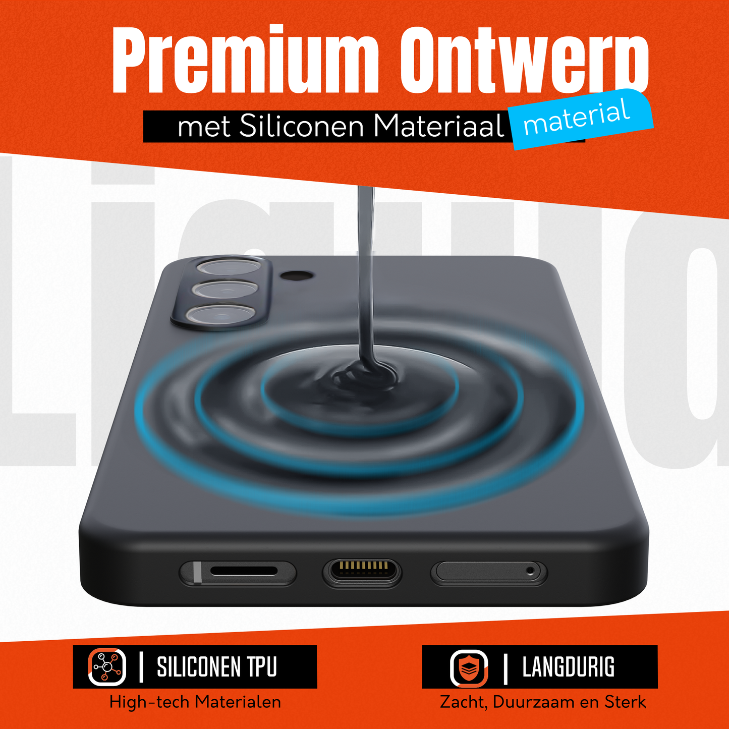 My Case Zwarte Siliconen Hoes voor Samsung Galaxy S24 Plus – Slank Maar Beschermend