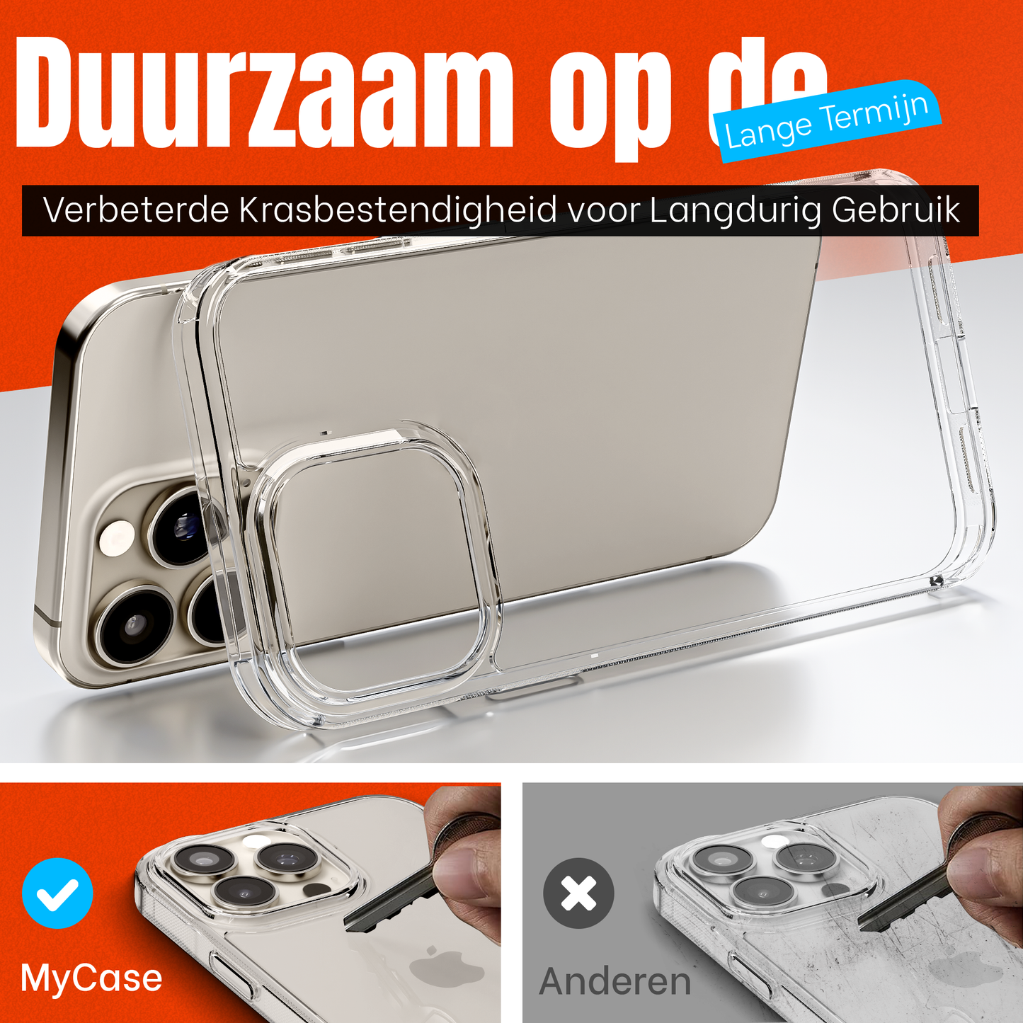 My Case Transparante Hoes voor iPhone 16 Pro – Langdurig Helder