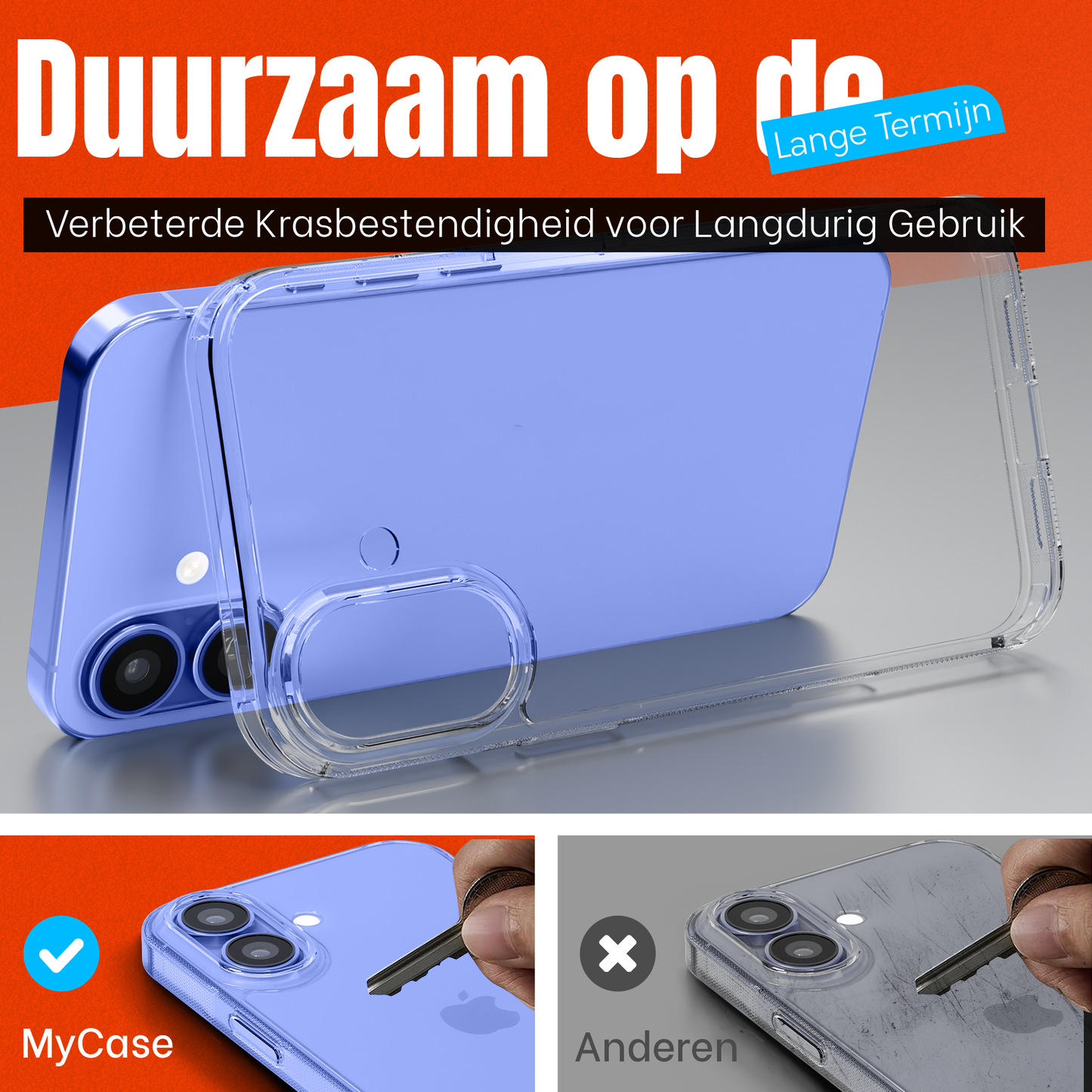 My Case Transparante Hoesje voor Apple iPhone 16 Plus – Langdurig Helder
