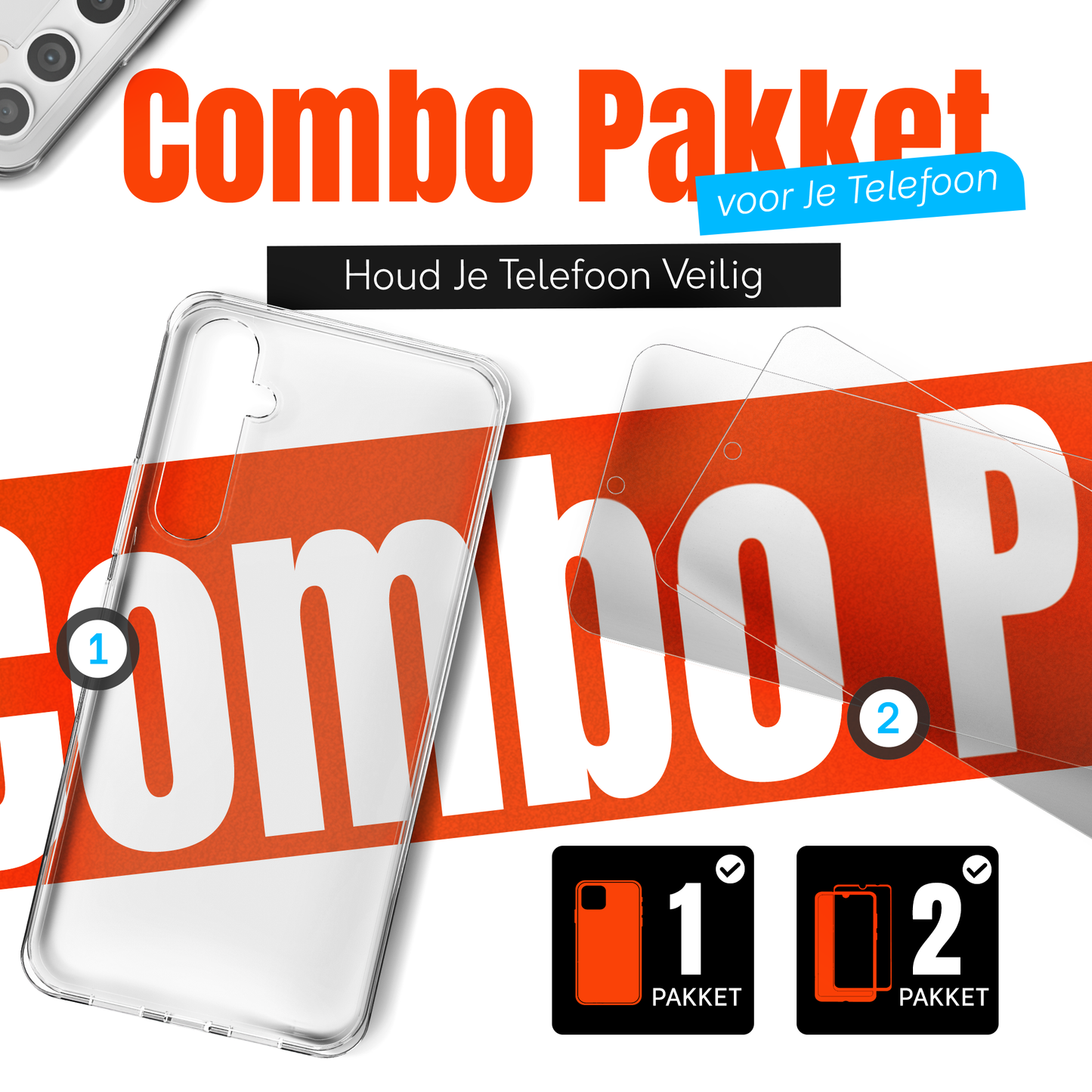 My Case Combo: Transparante Hoes met 2 Screenprotectors voor Samsung Galaxy S24 FE – Extra Veiligheid
