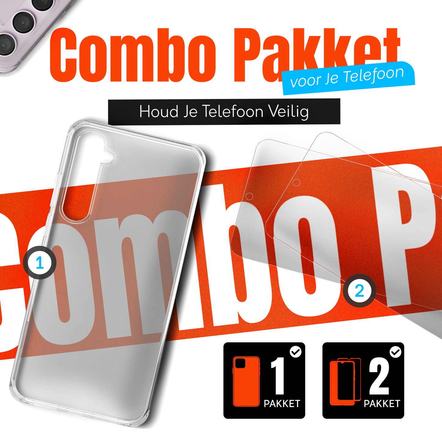 My Case Combo: Transparante Hoes met 2 Screenprotectors voor Samsung Galaxy S23 – Extra Veiligheid