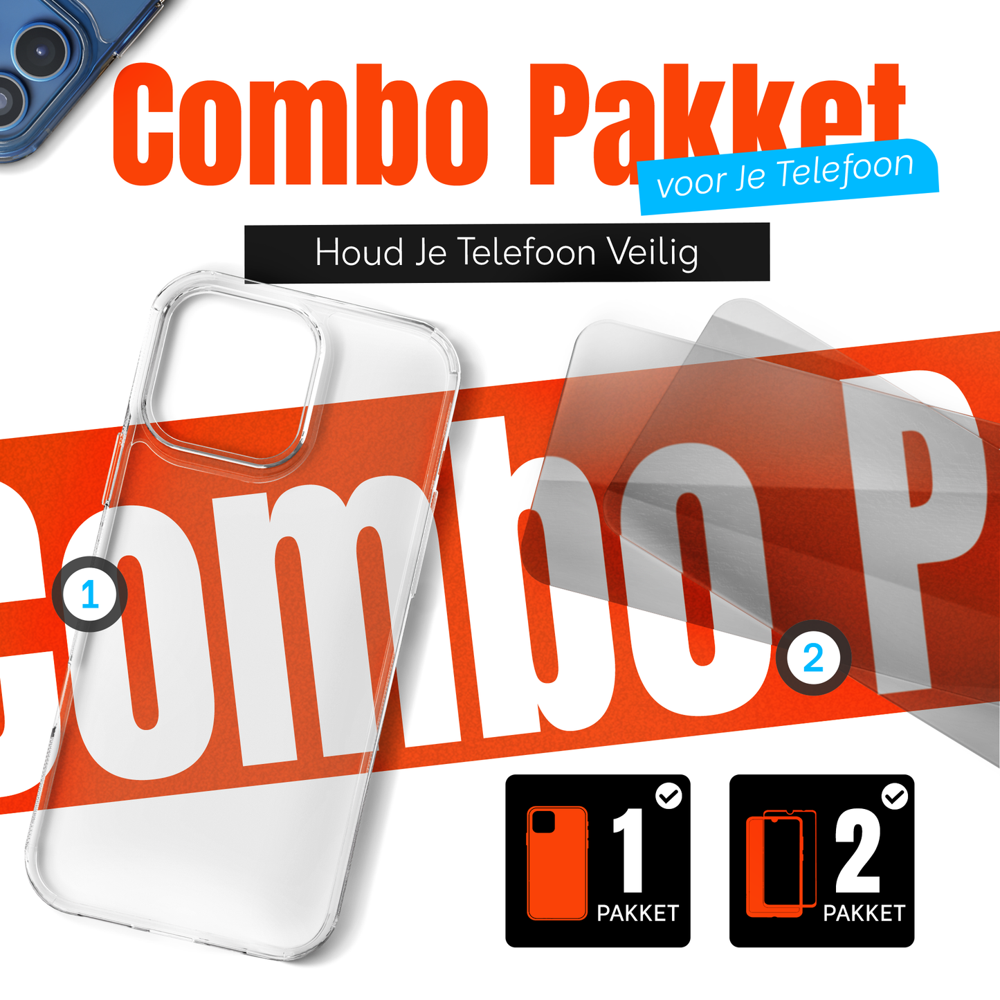 My Case Combo: Transparante Hoes met 2 Screenprotectors voor iPhone 12 mini – Extra Veiligheid