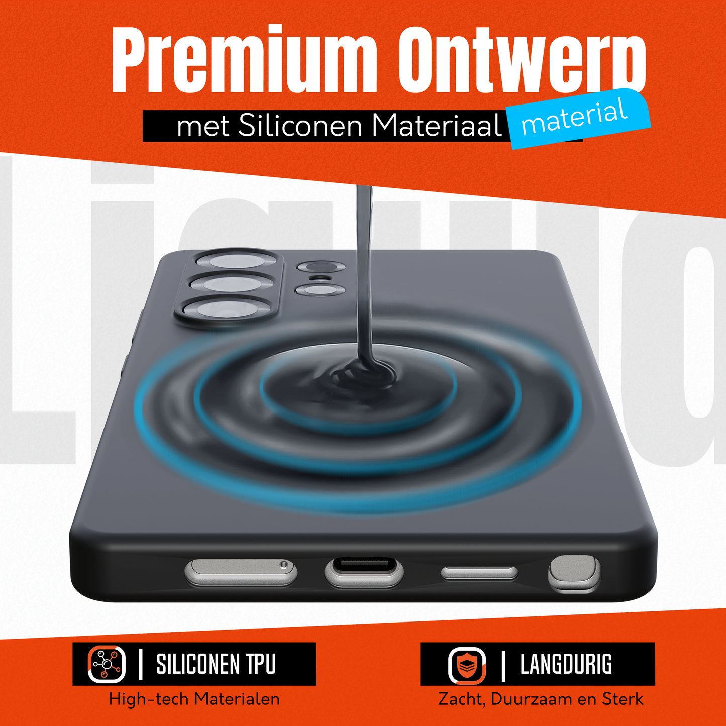My Case Zwarte Siliconen Hoes voor Samsung Galaxy S25 Ultra  – Slank Maar Beschermend