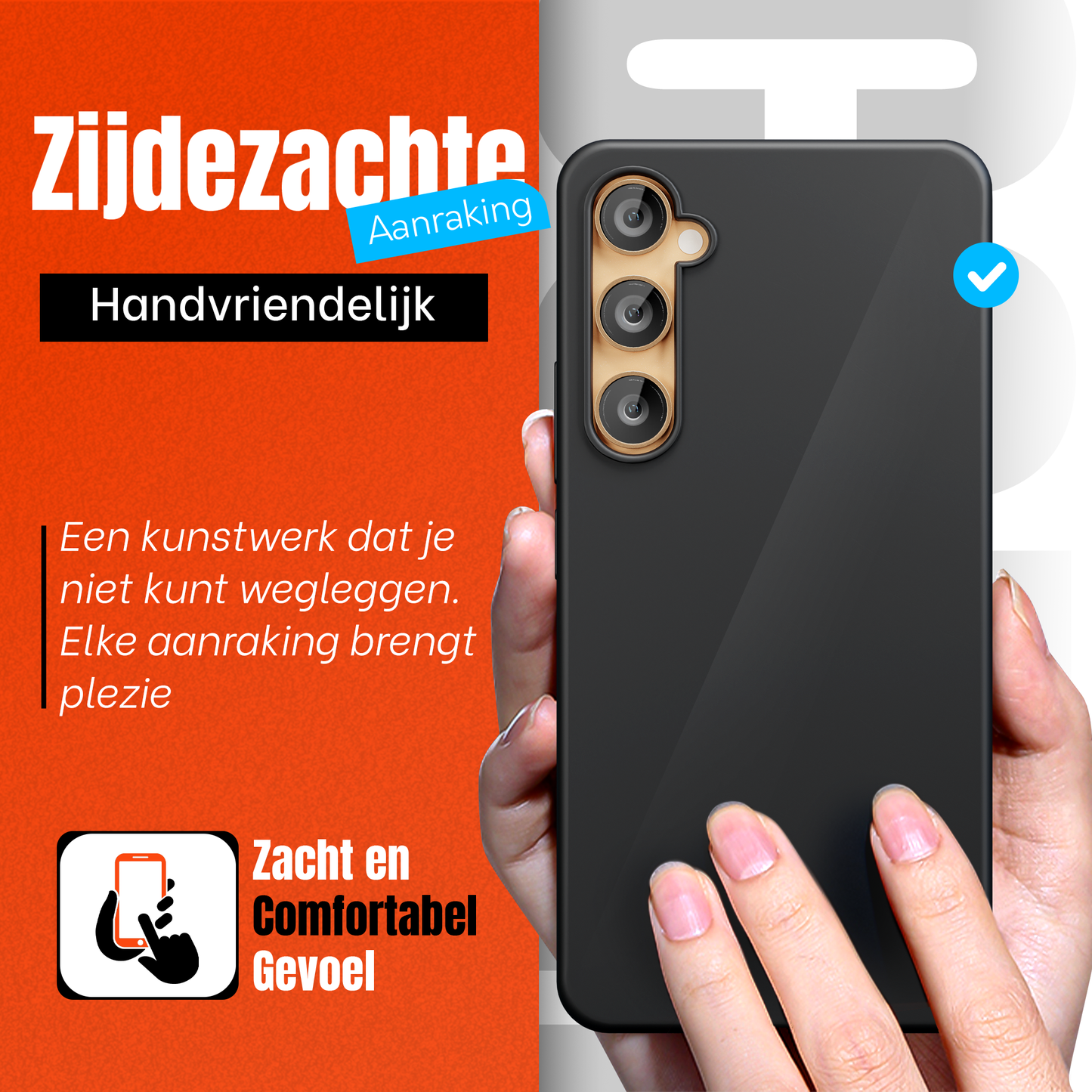 My Case Combo: Zwarte Siliconen Hoes met 2 Screenprotectors voor Samsung Galaxy S24 – Extra Veiligheid