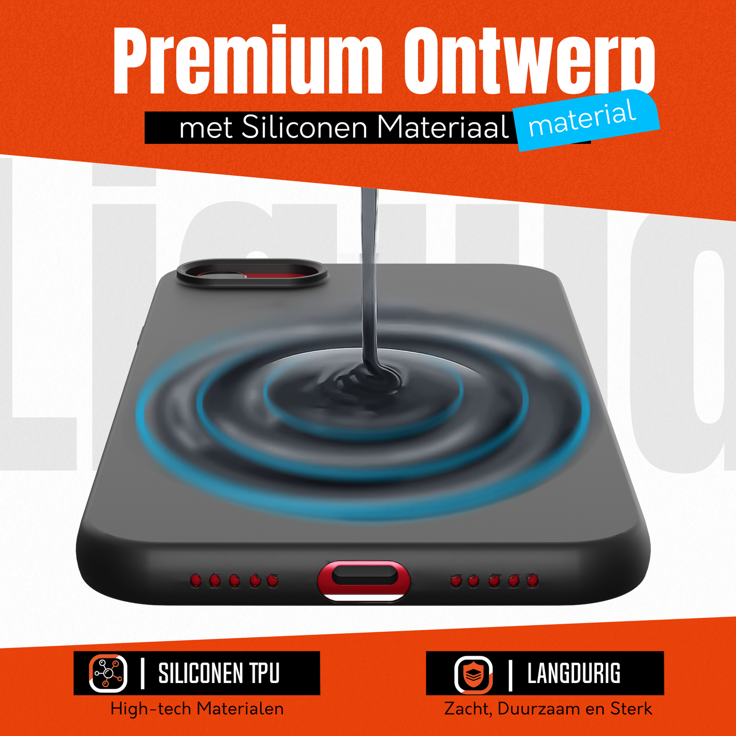 My Case Zwarte Siliconen Hoes voor iPhone SE 2022 – Slank Maar Beschermend