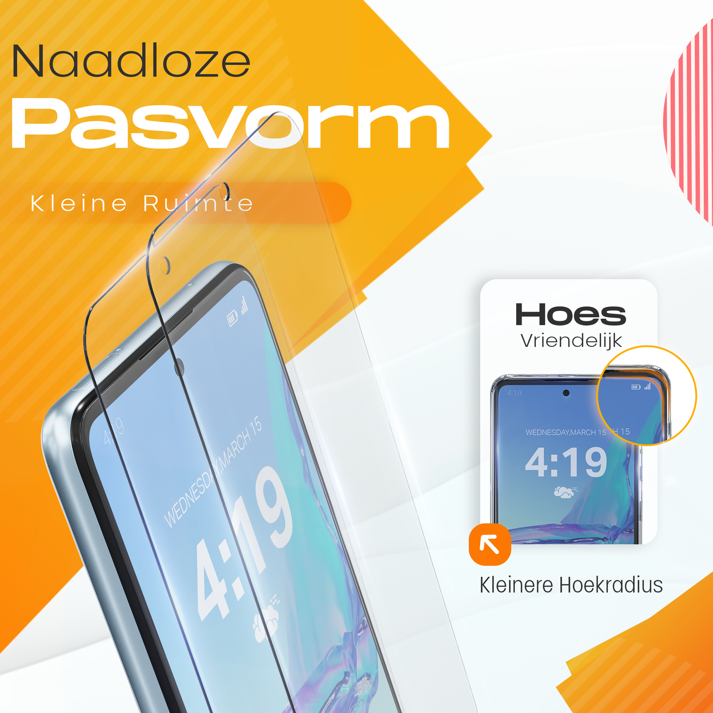 Solutionss4 Screenprotector voor Samsung Galaxy A53 – Case Vriendelijk