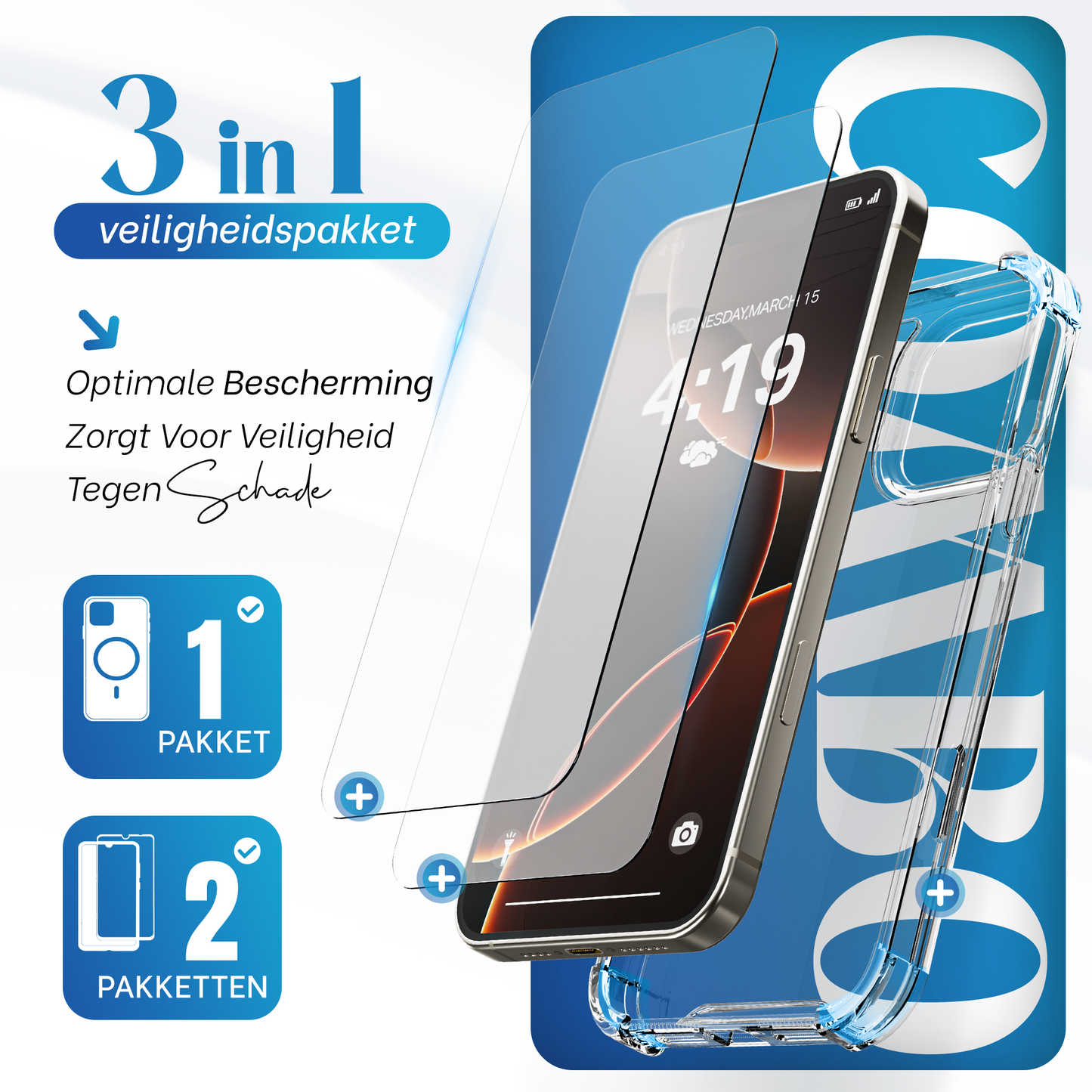 iTech COMBO voor iPhone 16 Pro – Complete 3-in-1 Bescherming