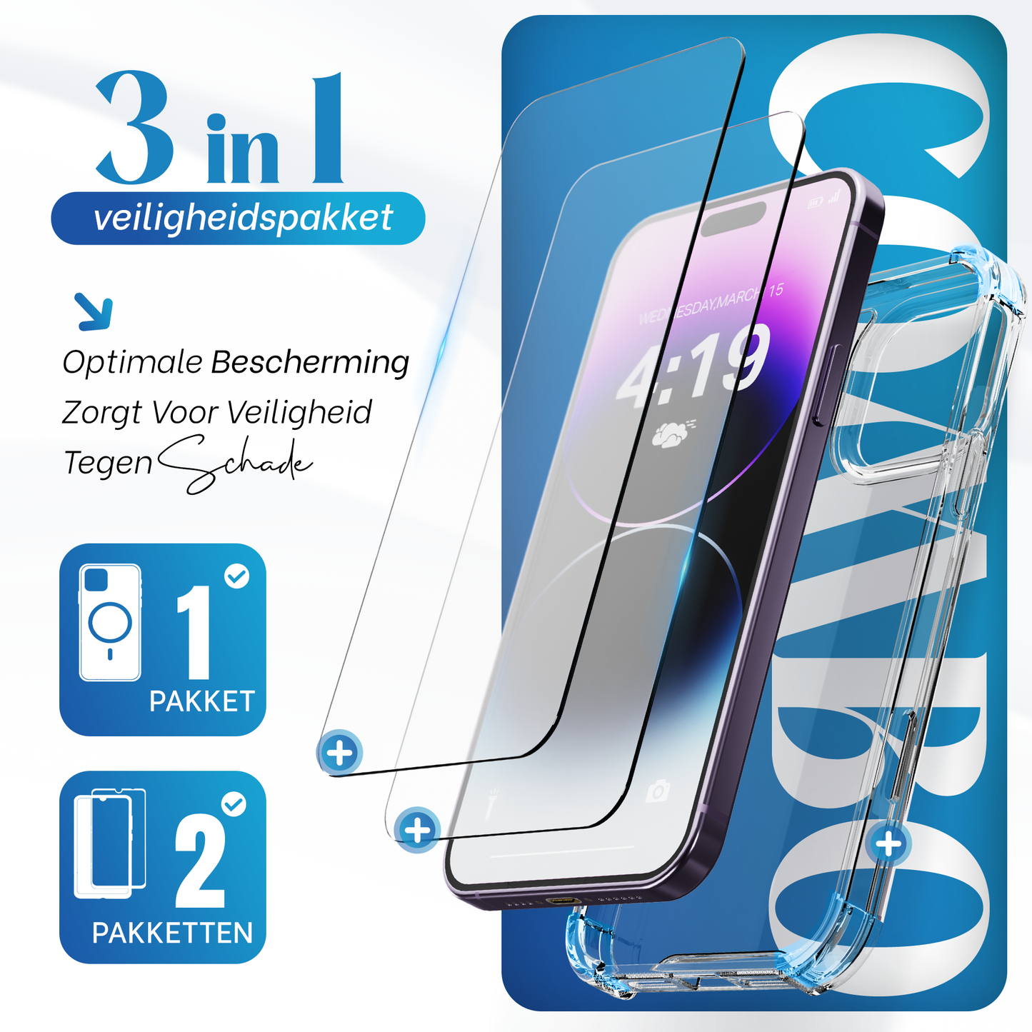 iTech COMBO voor iPhone 14 Pro Max – Complete 3-in-1 Bescherming