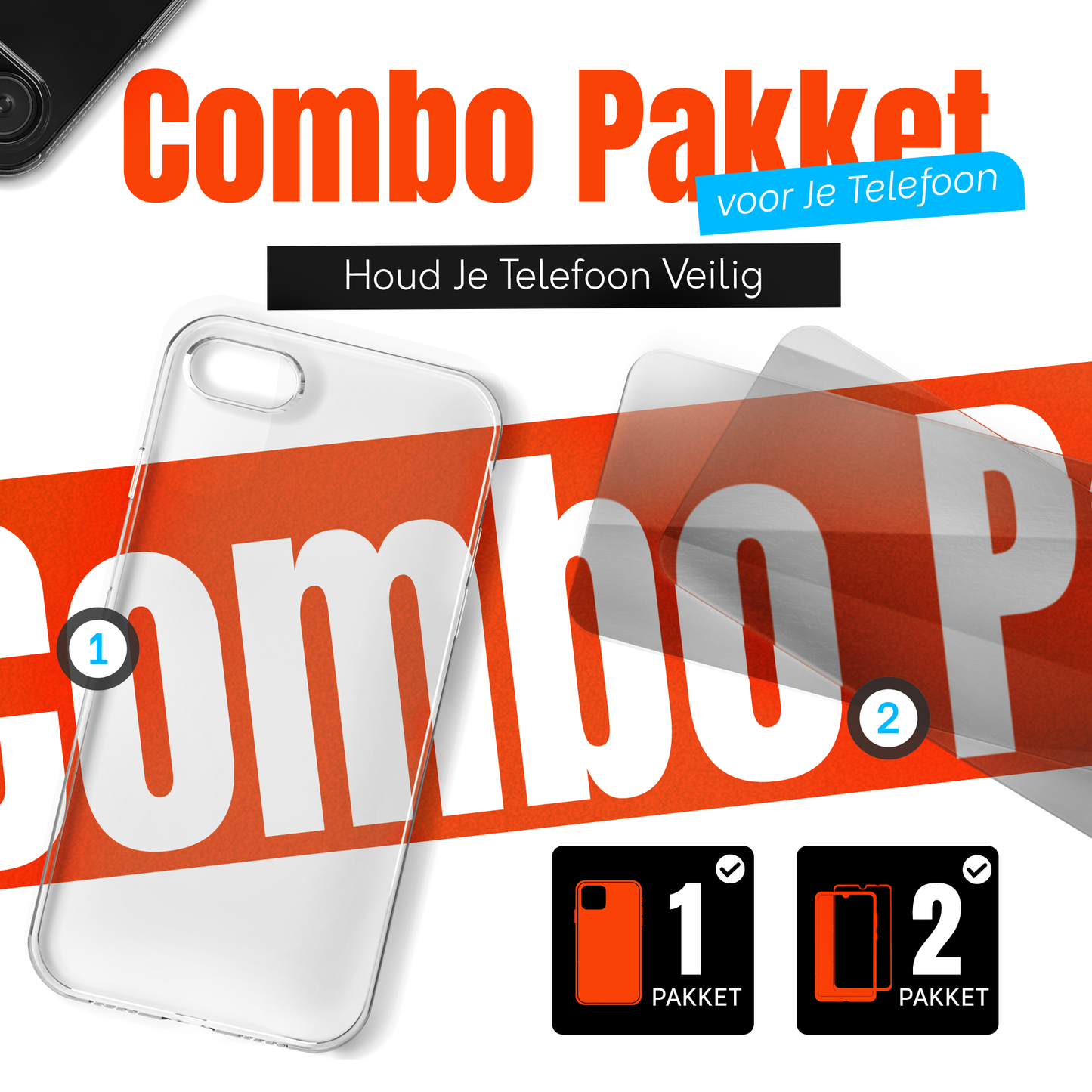 My Case Combo: Transparante Hoes met 2 Screenprotectors voor iPhone 16e – Extra Veiligheid