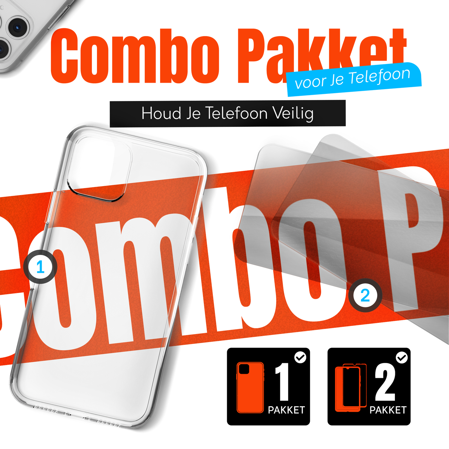 My Case Combo: Transparante Hoes met 2 Screenprotectors voor iPhone 11 Pro Max – Extra Veiligheid