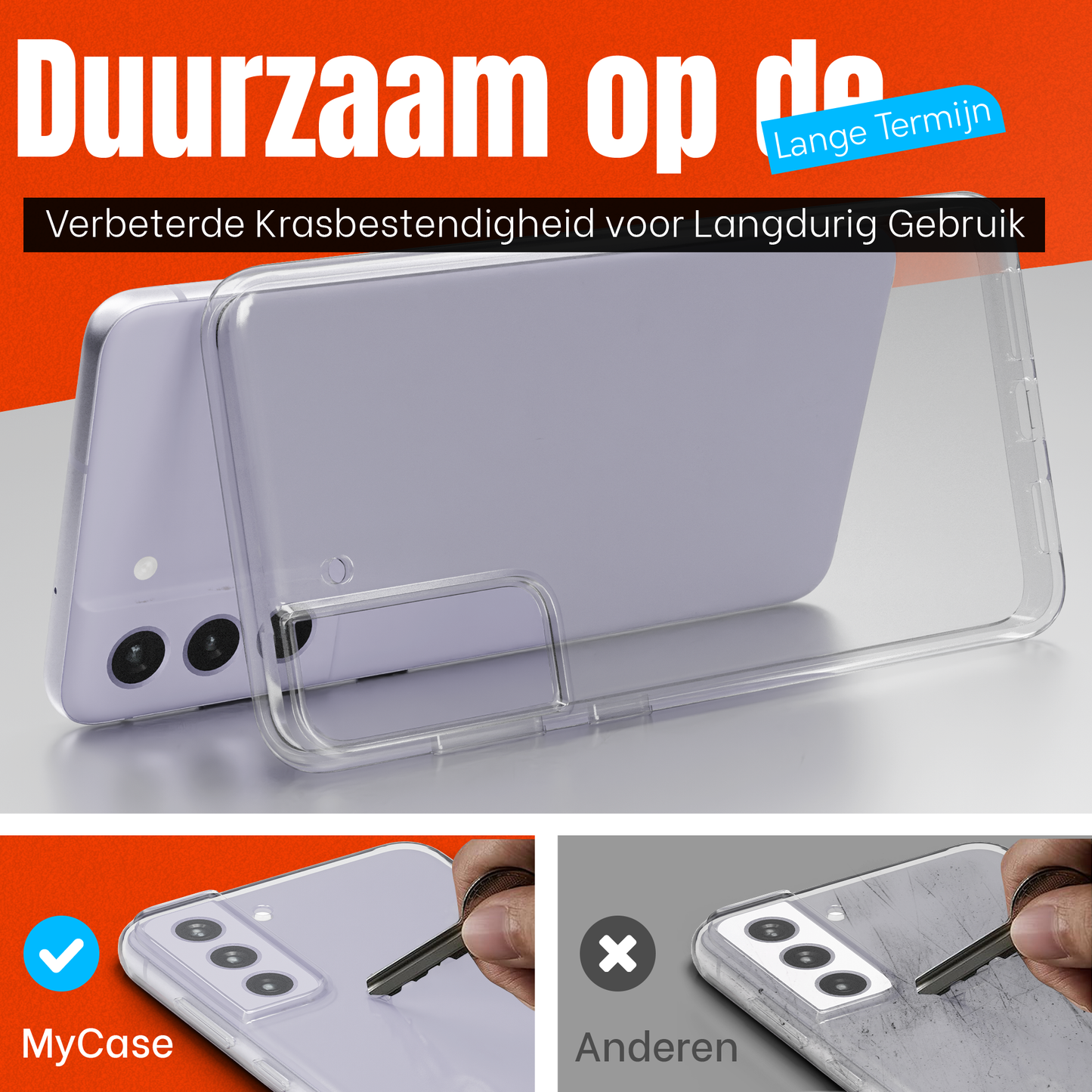 My Case Transparante Hoes voor Samsung Galaxy S21 FE – Langdurig Helder