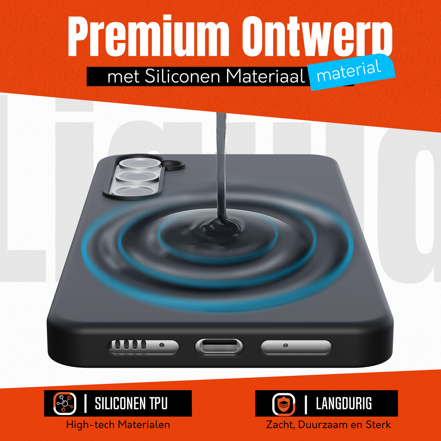 My Case Zwarte Siliconen Hoes voor Samsung Galaxy S24 FE – Slank Maar Beschermend