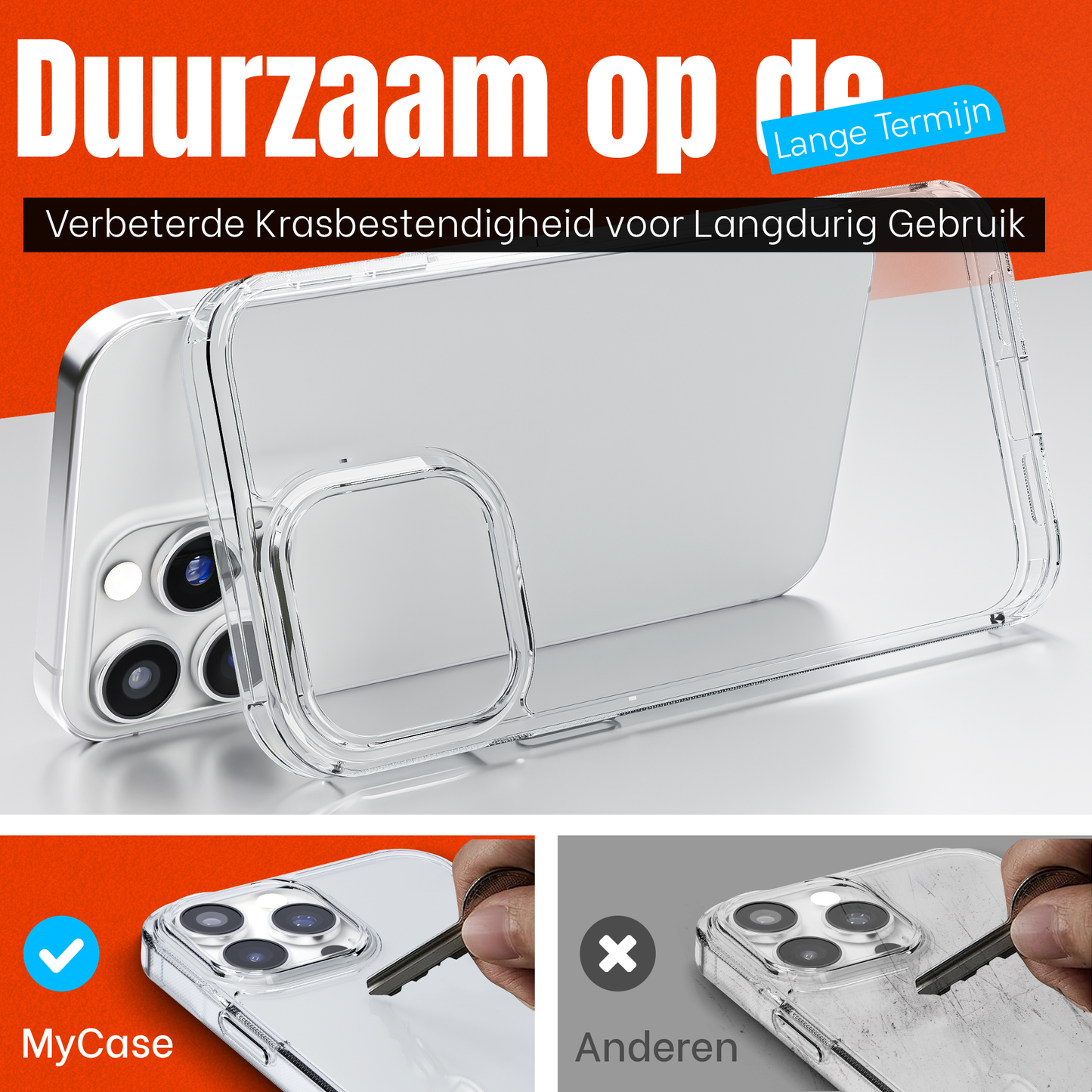 My Case Transparante Hoesje voor Apple iPhone 14 Pro Max – Langdurig Helder