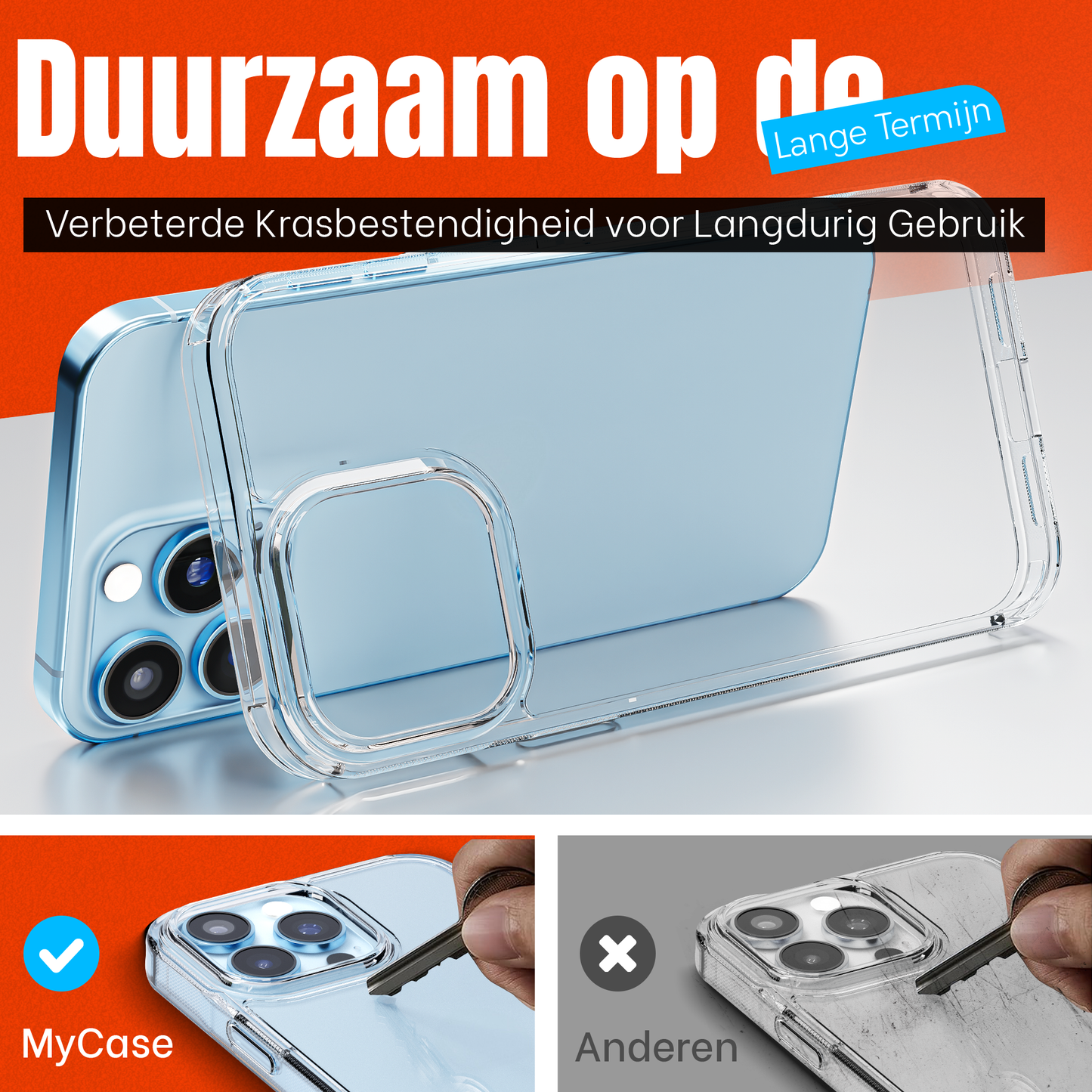 My Case Transparante Hoes voor iPhone 13 Pro – Langdurig Helder