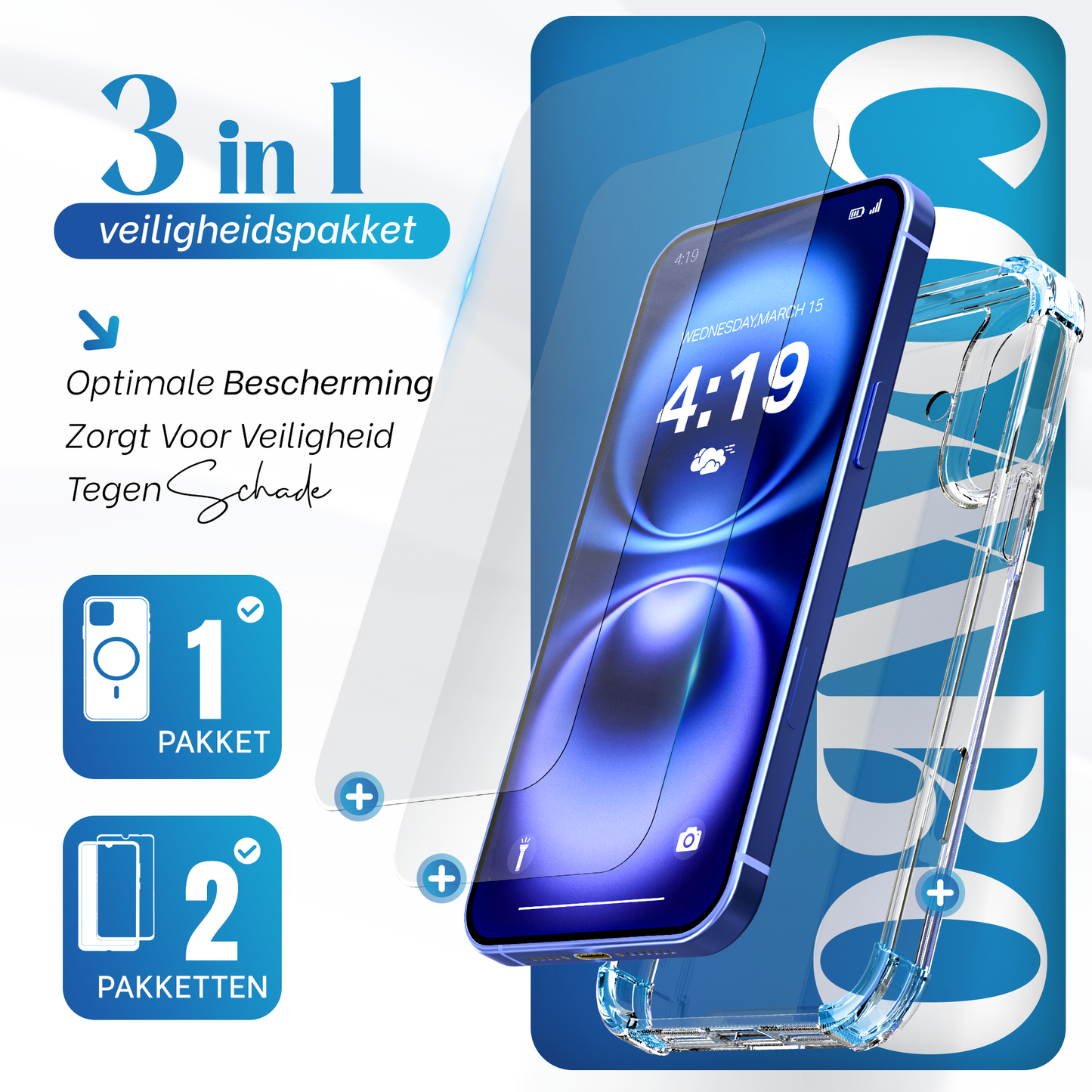 iTech COMBO voor iPhone 16 – Complete 2-in-1 Bescherming