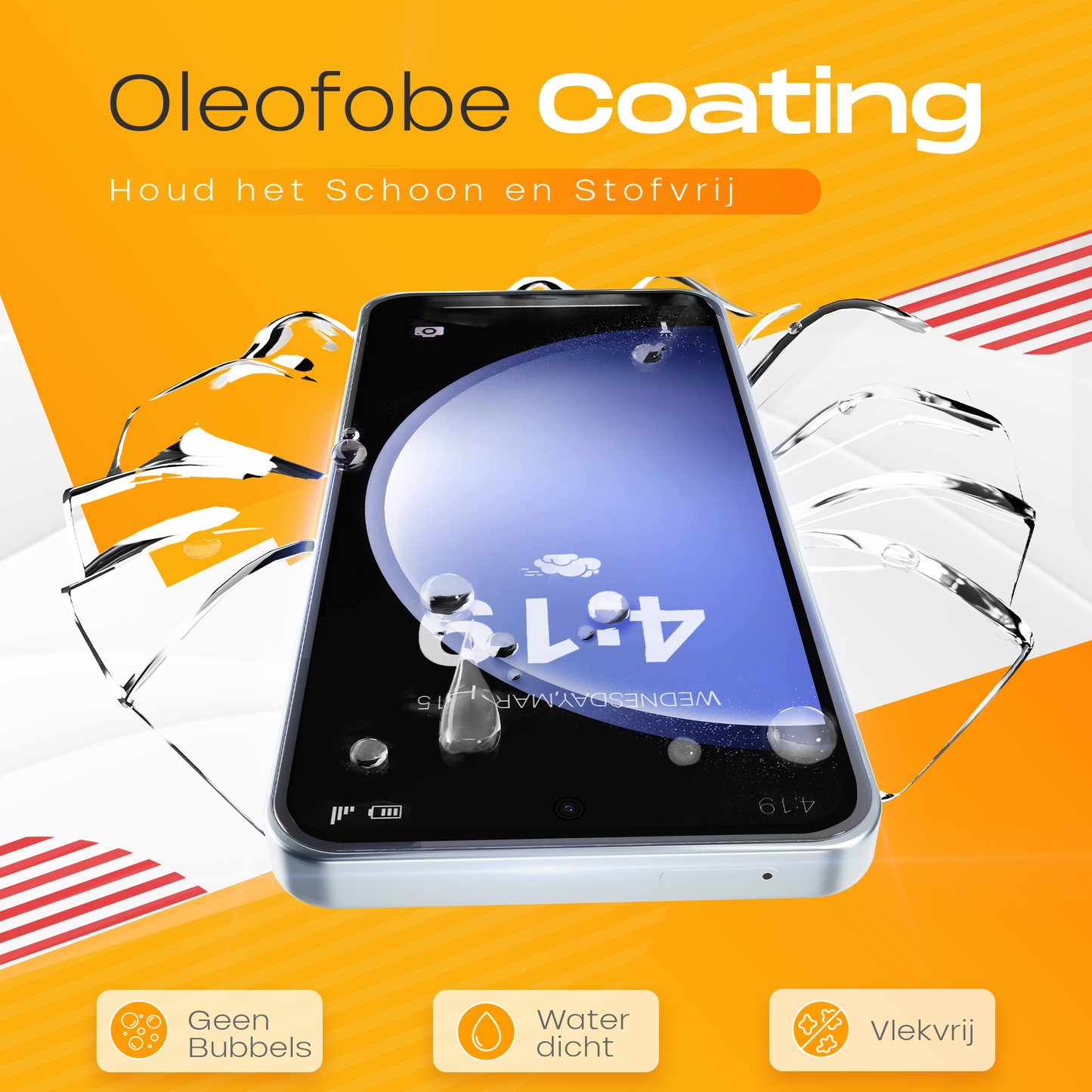 Solutionss4 Screenprotector voor Samsung Galaxy S23 FE – Case Vriendelijk