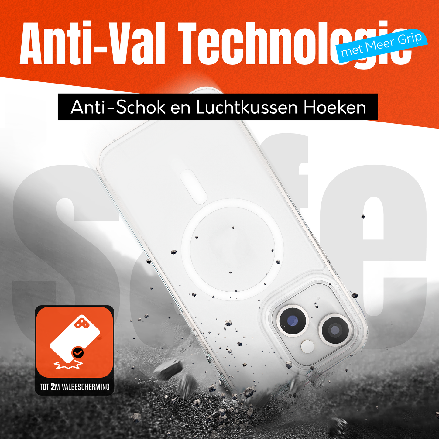 My Case Transparant MagSafe Hoesje voor iPhone 13 mini – Slank, Sterk & MagSafe-Klaar