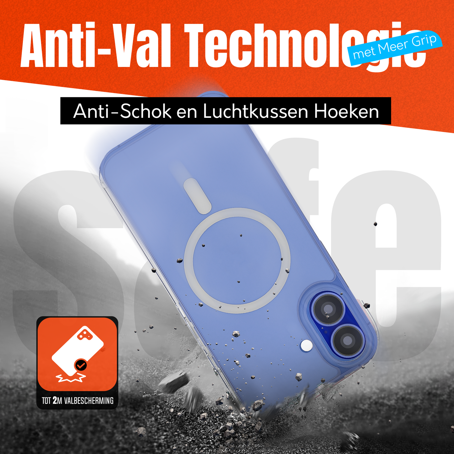 My Case Transparant MagSafe Hoesje voor iPhone 16 – Slank, Sterk & MagSafe-Klaar