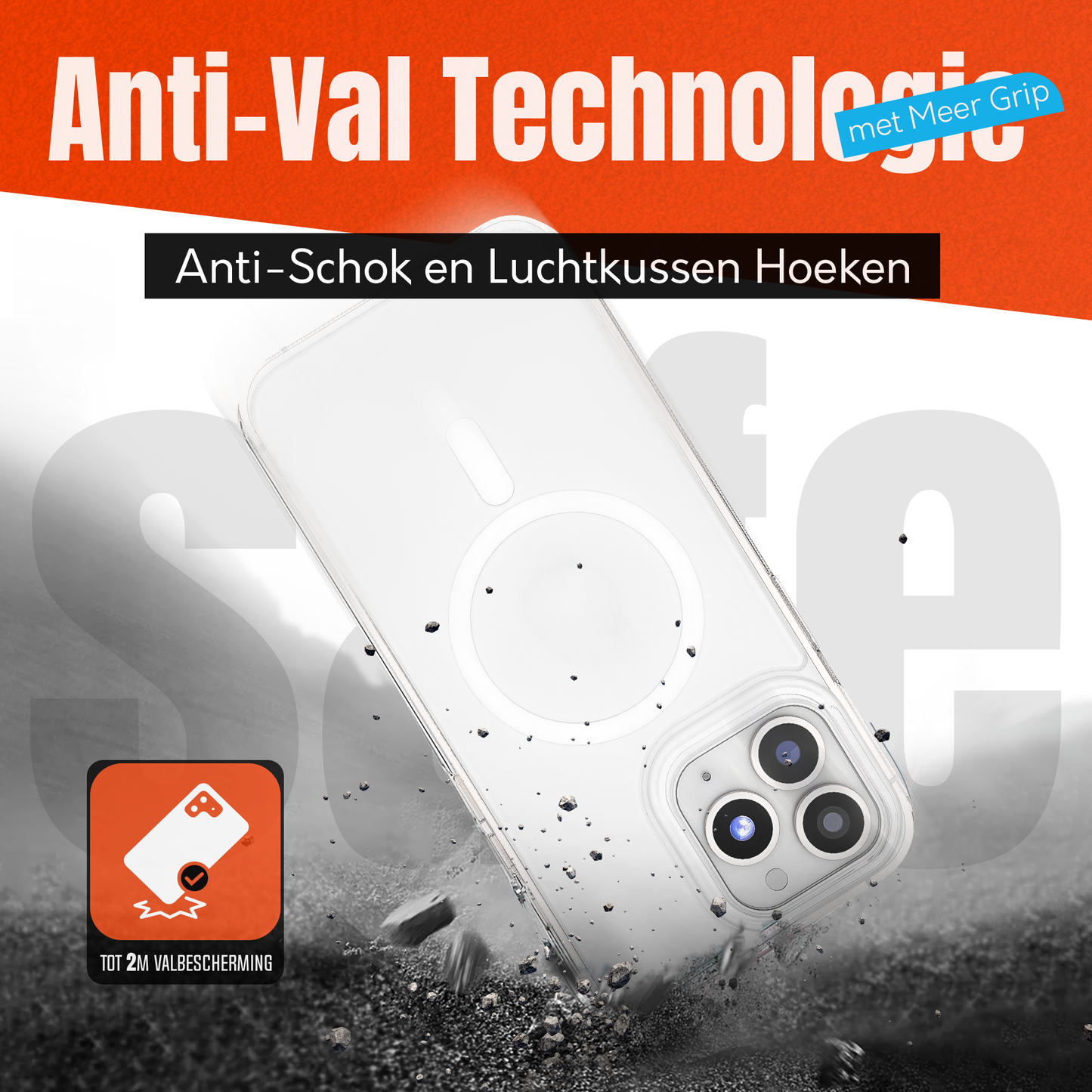 My Case Transparant MagSafe Hoesje voor iPhone 12 Pro Max – Slank, Sterk & MagSafe-Klaar