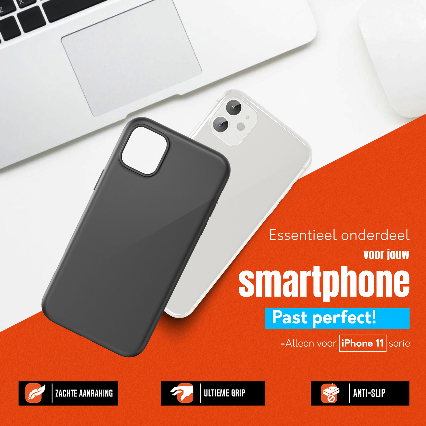 My Case Zwarte Siliconen Hoes voor iPhone 11 – Slank Maar Beschermend