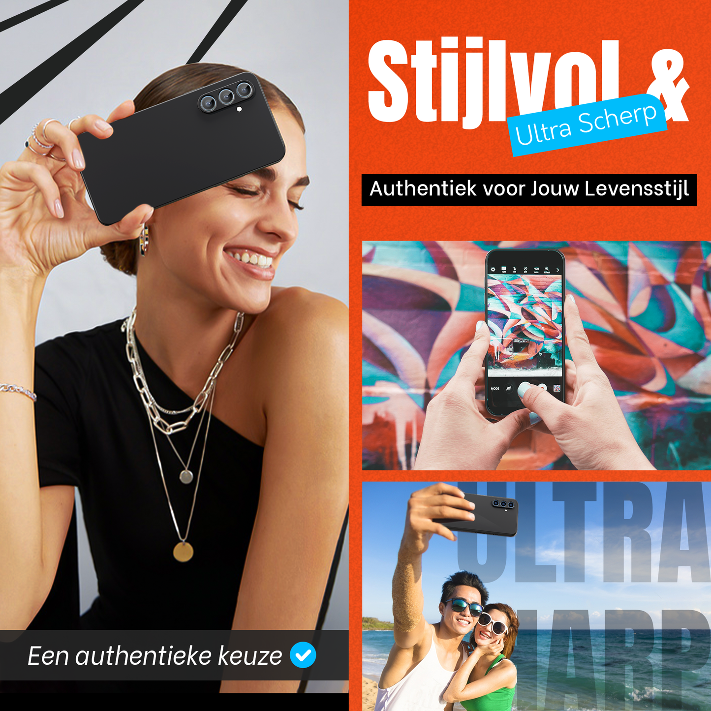 Samsung A56 Hoesje Zwart - 2x Screenprotector – Anti-Shock Case + Beschermglas