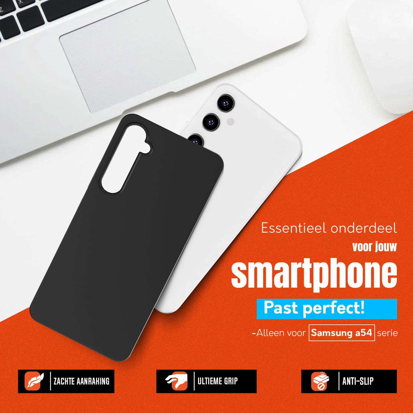My Case Zwarte Siliconen Hoes voor Samsung Galaxy A54 – Slank Maar Beschermend