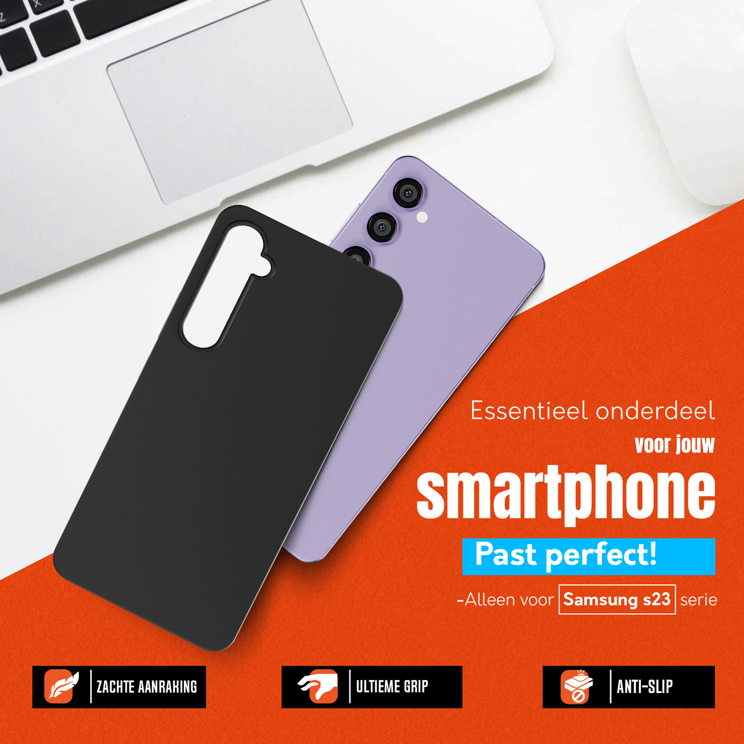 My Case Zwarte Siliconen Hoes voor Samsung Galaxy S23 Plus – Slank Maar Beschermend