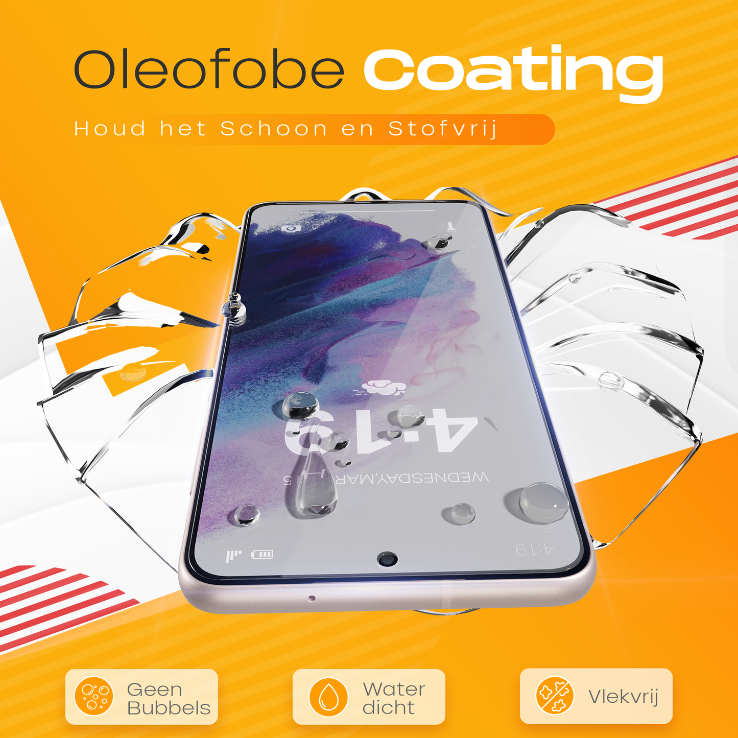 Solutionss4 Screenprotector voor Samsung Galaxy S21 Plus – Case Vriendelijk