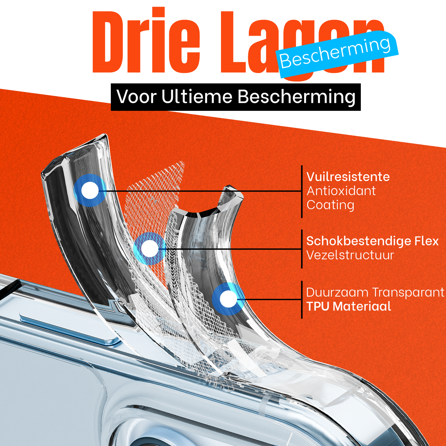 My Case Transparante Hoes voor iPhone 13 Pro – Langdurig Helder
