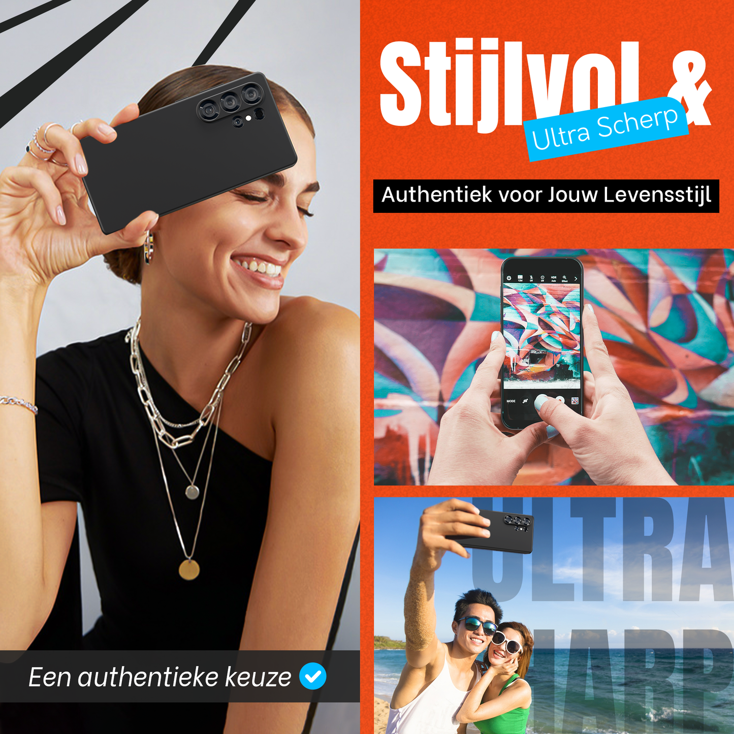 My Case Combo: Zwarte Siliconen Hoes met 2 Screenprotectors voor Samsung Galaxy S25 Ultra – Extra Veiligheid