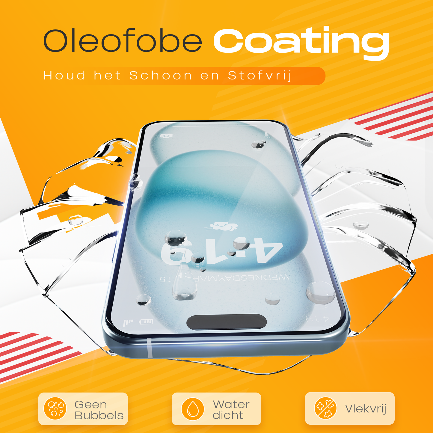 Solutionss4 Screenprotector voor iPhone 15 plus – Case Vriendelijk