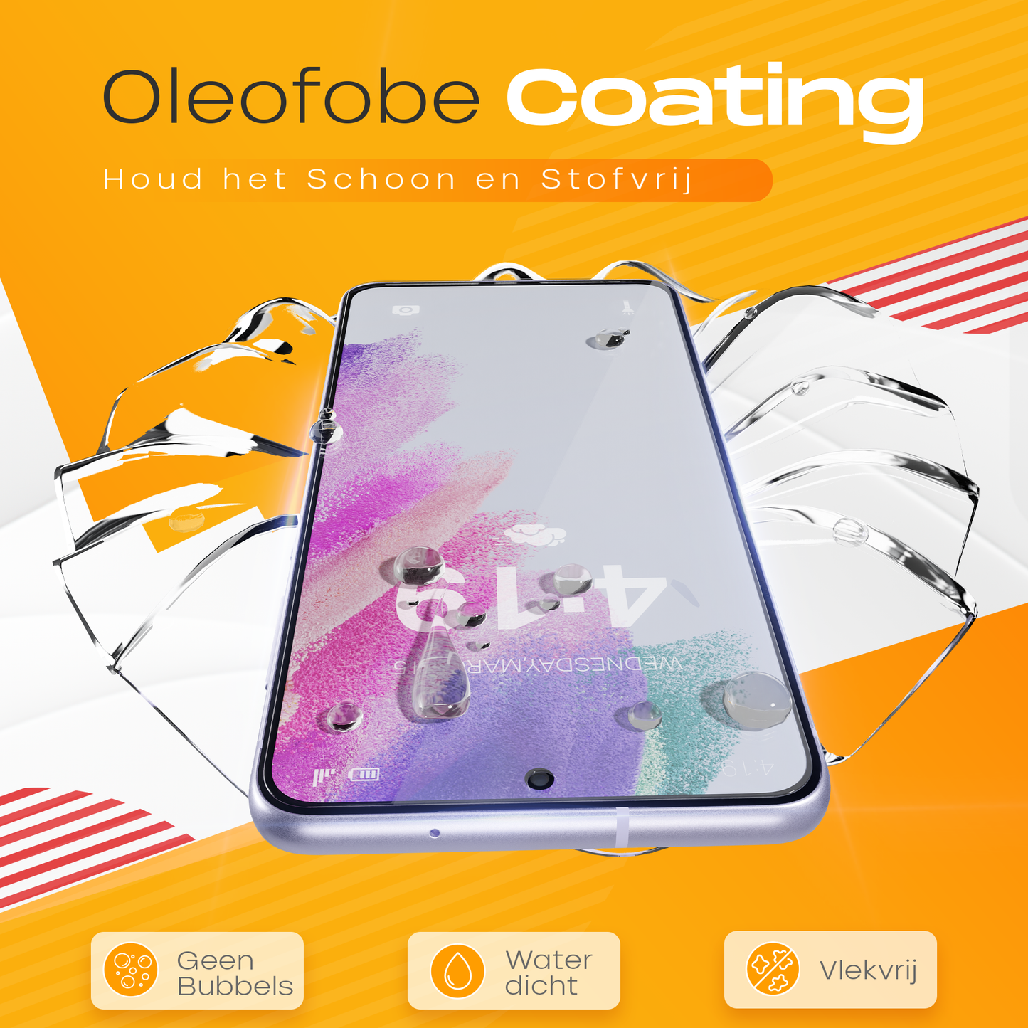 Solutionss4 Screenprotector voor Samsung Galaxy S21 FE – Case Vriendelijk