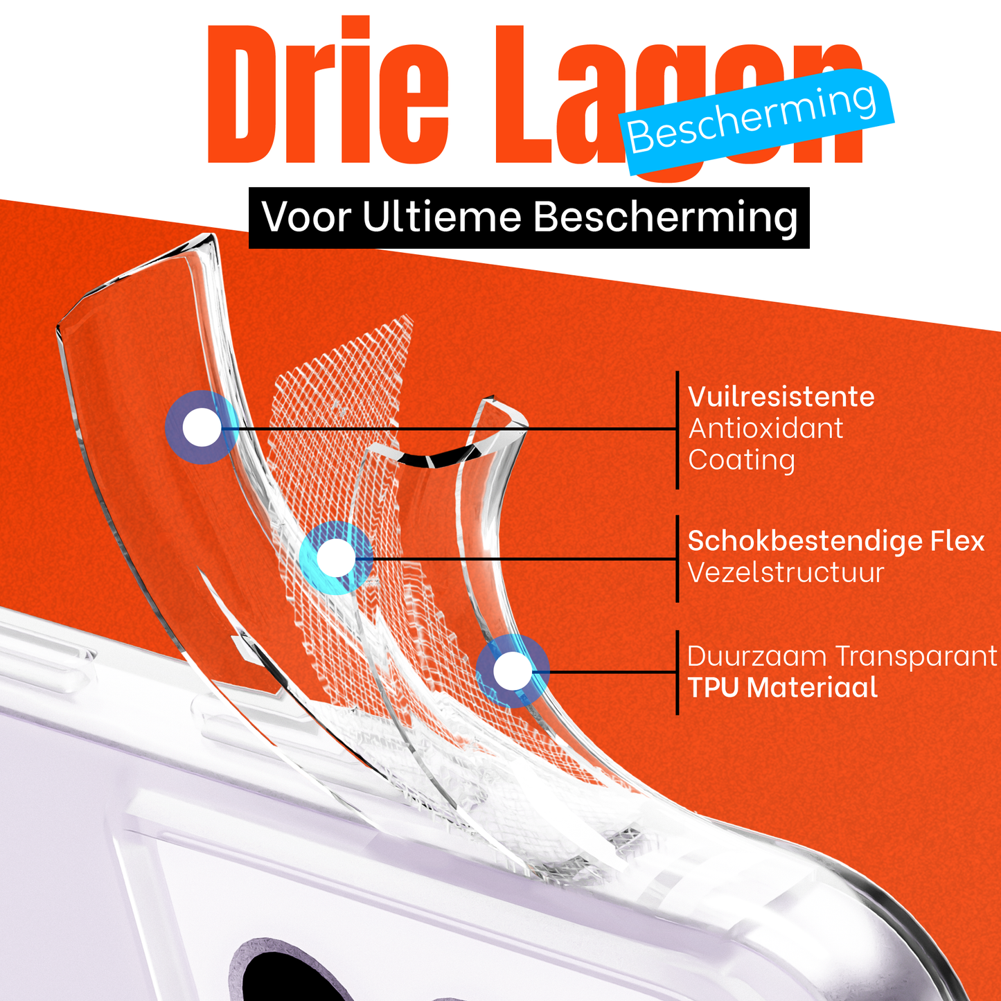 My Case Transparante Hoes voor Samsung Galaxy S21 FE – Langdurig Helder