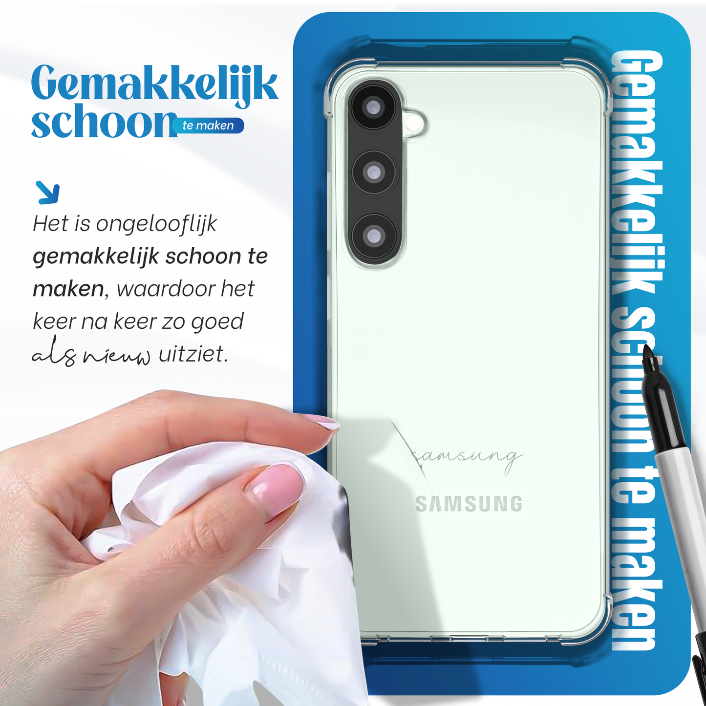 Samsung A56 Hoesje – Transparante Siliconen Shockproof Case