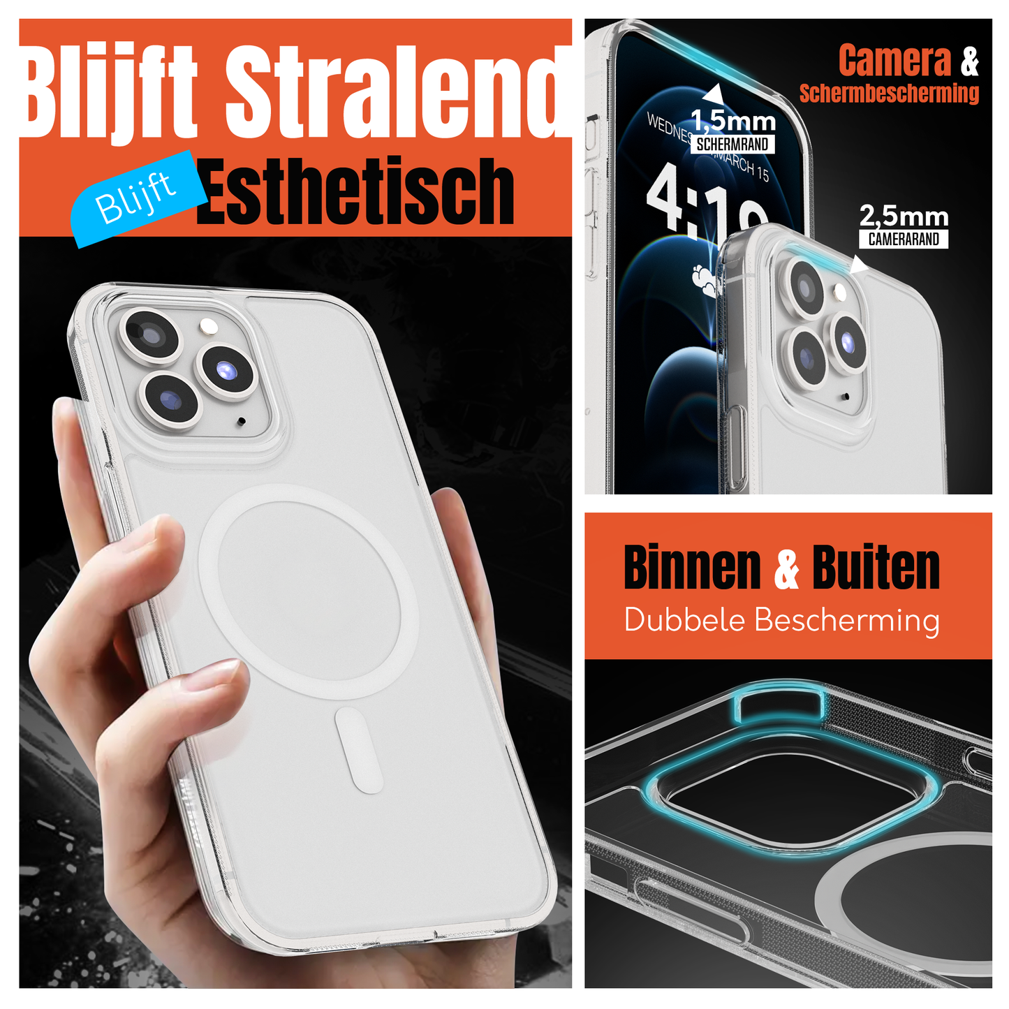 My Case Transparant MagSafe Hoesje voor iPhone 12 Pro Max – Slank, Sterk & MagSafe-Klaar