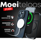 2-in-1 Black Transparent MagSafe Case with Phone Stand and Camera Lens Protector for iPhone 15 Plus