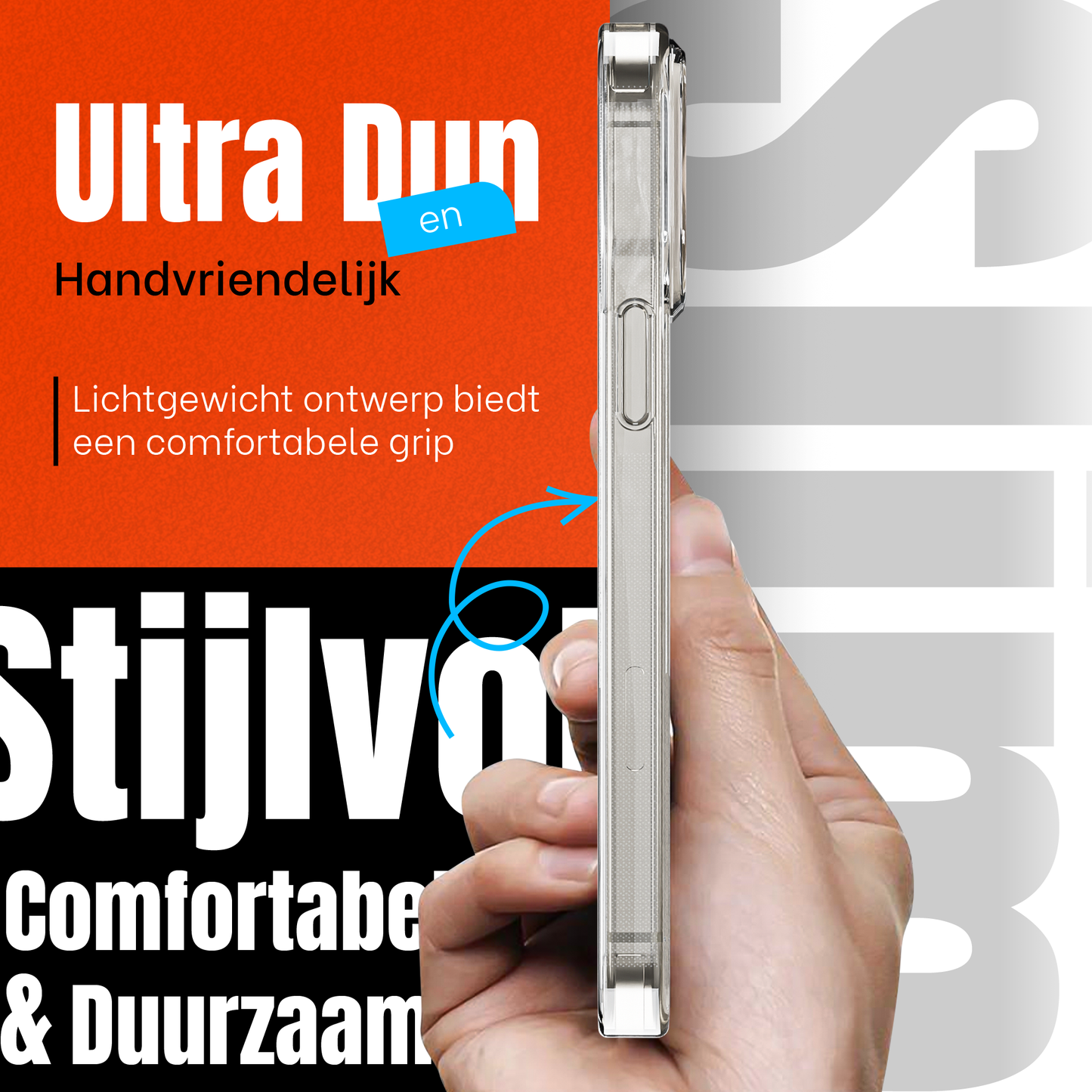My Case Transparante Hoes voor iPhone 15 Pro – Langdurig Helder