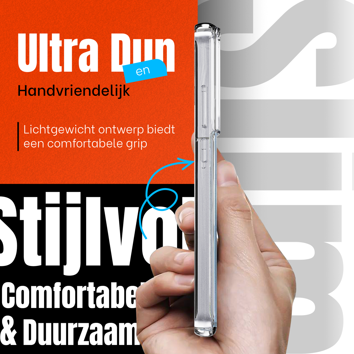 My Case Transparante Hoes voor Samsung Galaxy S21 Ultra – Langdurig Helder