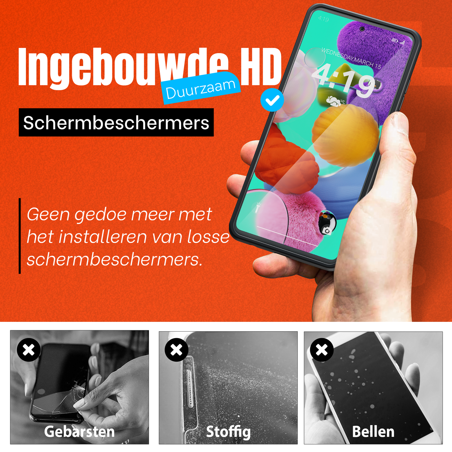 My Case Combo: Zwarte Siliconen Hoes met 2 Screenprotectors voor Samsung Galaxy A51 – Extra Veiligheid