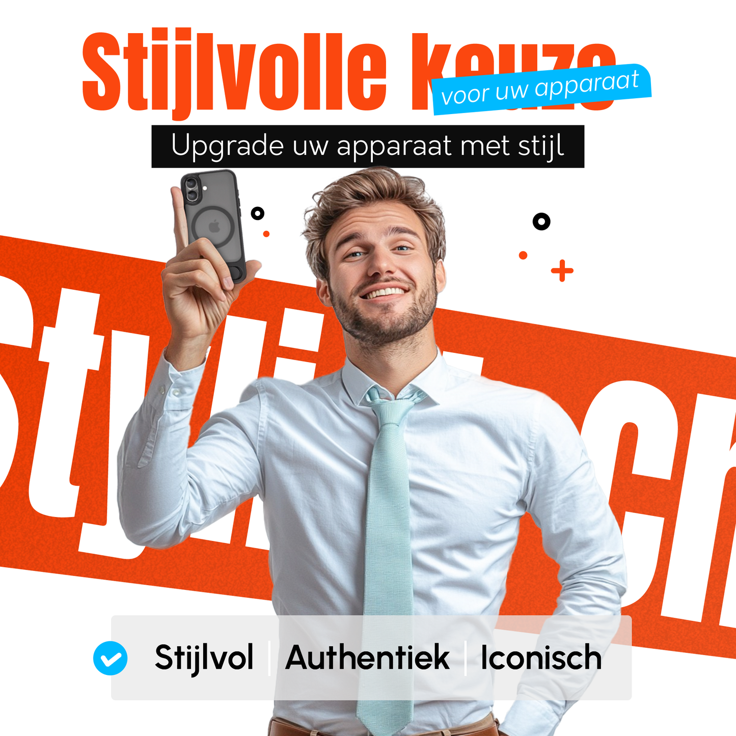My Case - Hoesje geschikt voor iPhone 16 Plus MagSafe - Zwart - Draadloos Opladen - Standaard - Soepele Metalen Knoppen