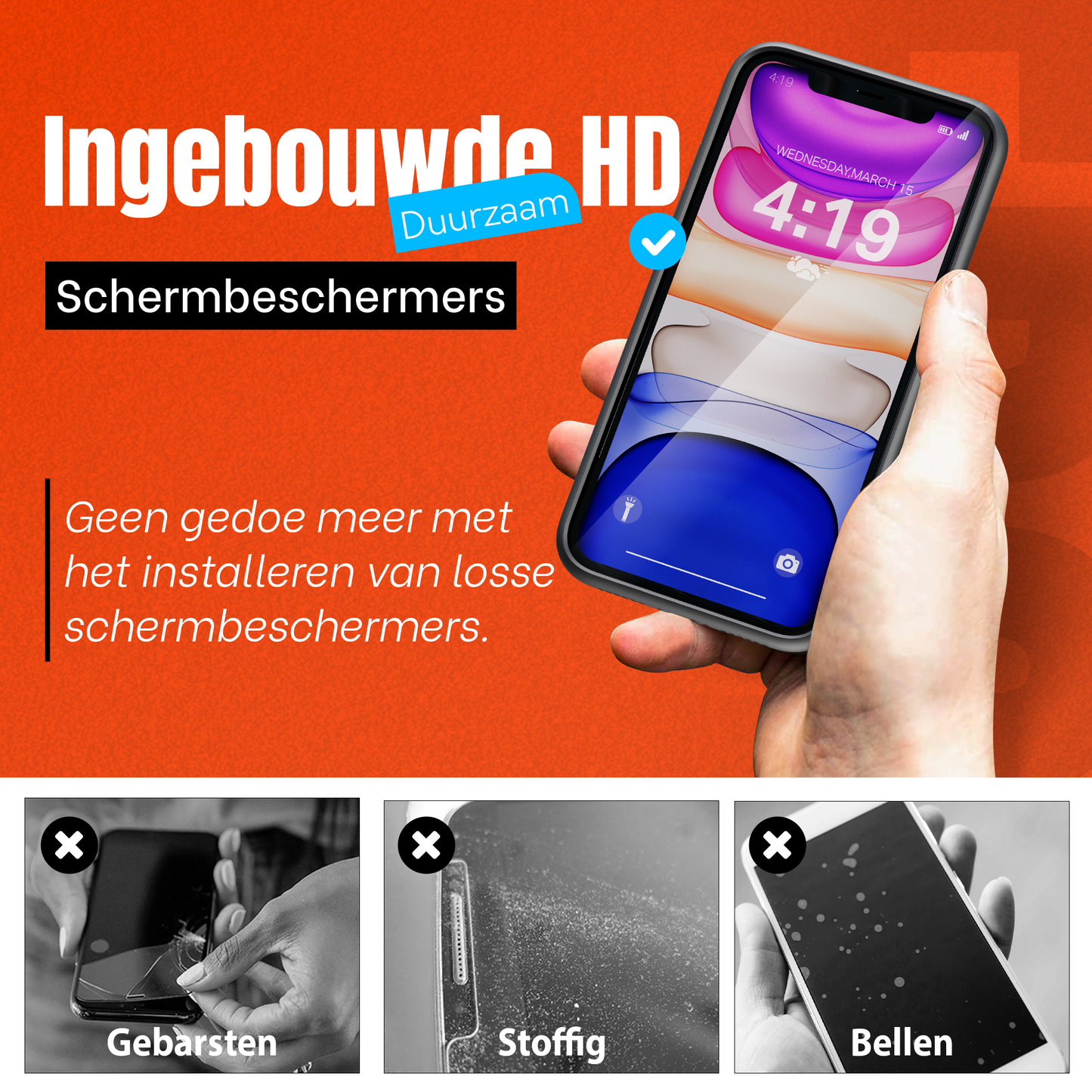 My Case Combo: Zwarte Siliconen Hoes met 2 Screenprotectors voor iPhone 11 – Extra Veiligheid