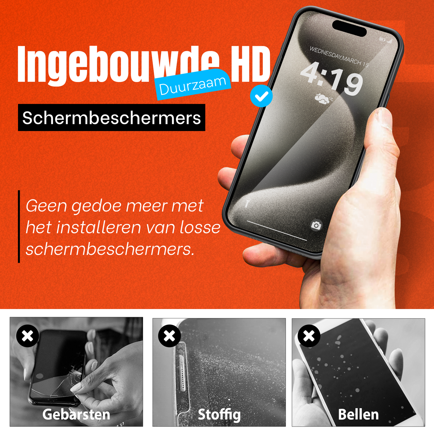 My Case Combo: Zwarte Siliconen Hoes met 2 Screenprotectors voor iPhone 15 Pro – Extra Veiligheid