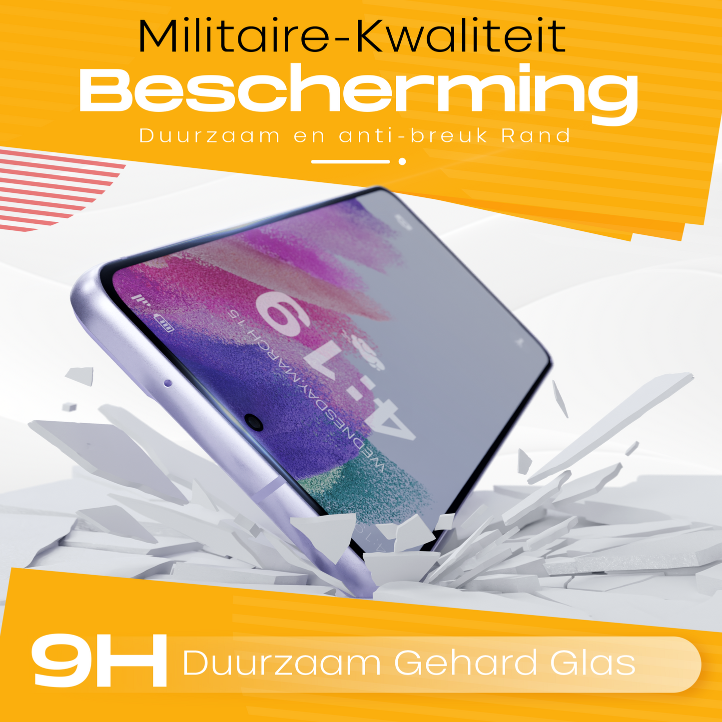 Solutionss4 Screenprotector voor Samsung Galaxy S21 FE – Case Vriendelijk