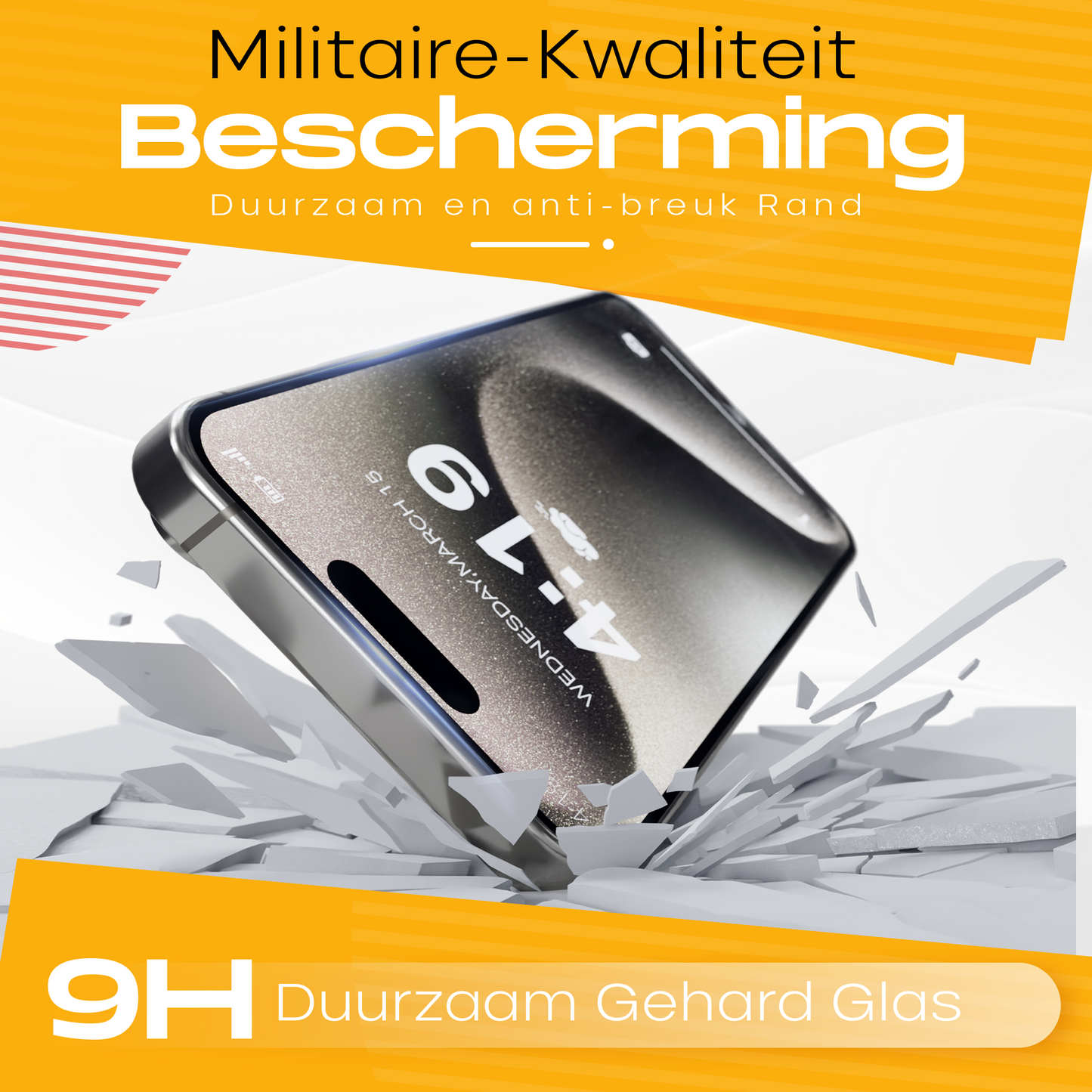 Solutionss4 Screenprotector voor iPhone 15 Pro Max – Case Vriendelijk