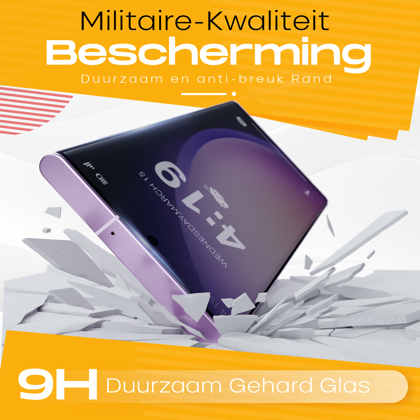 Solutionss4 Screenprotector voor Samsung Galaxy S23 Ultra  – Case Vriendelijk