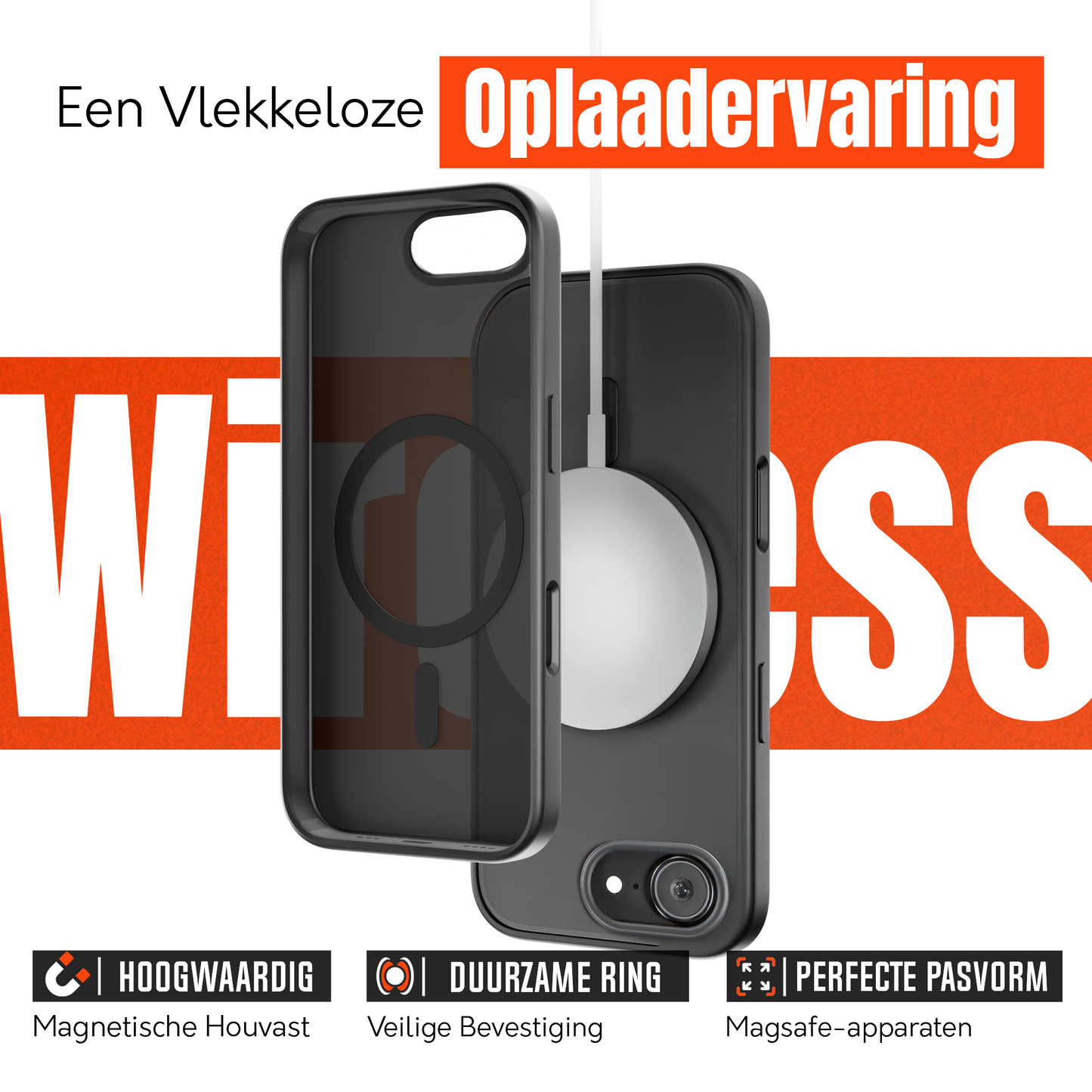 My Case Zwart MagSafe Hoesje voor iPhone 16E – Slank & Sterk Telefoonhoesje