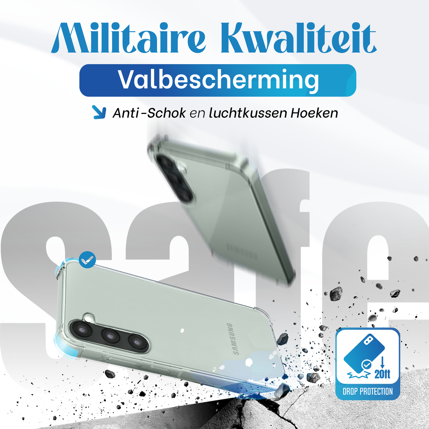 Samsung A56 Hoesje – Transparante Siliconen Shockproof Case