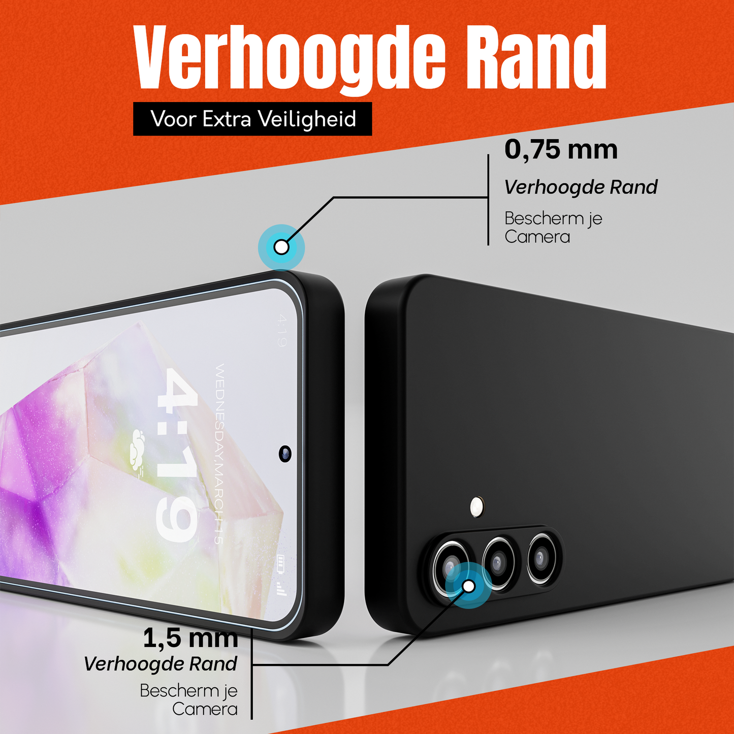 My Case Zwarte Siliconen Hoes voor Samsung Galaxy A35 – Slank Maar Beschermend